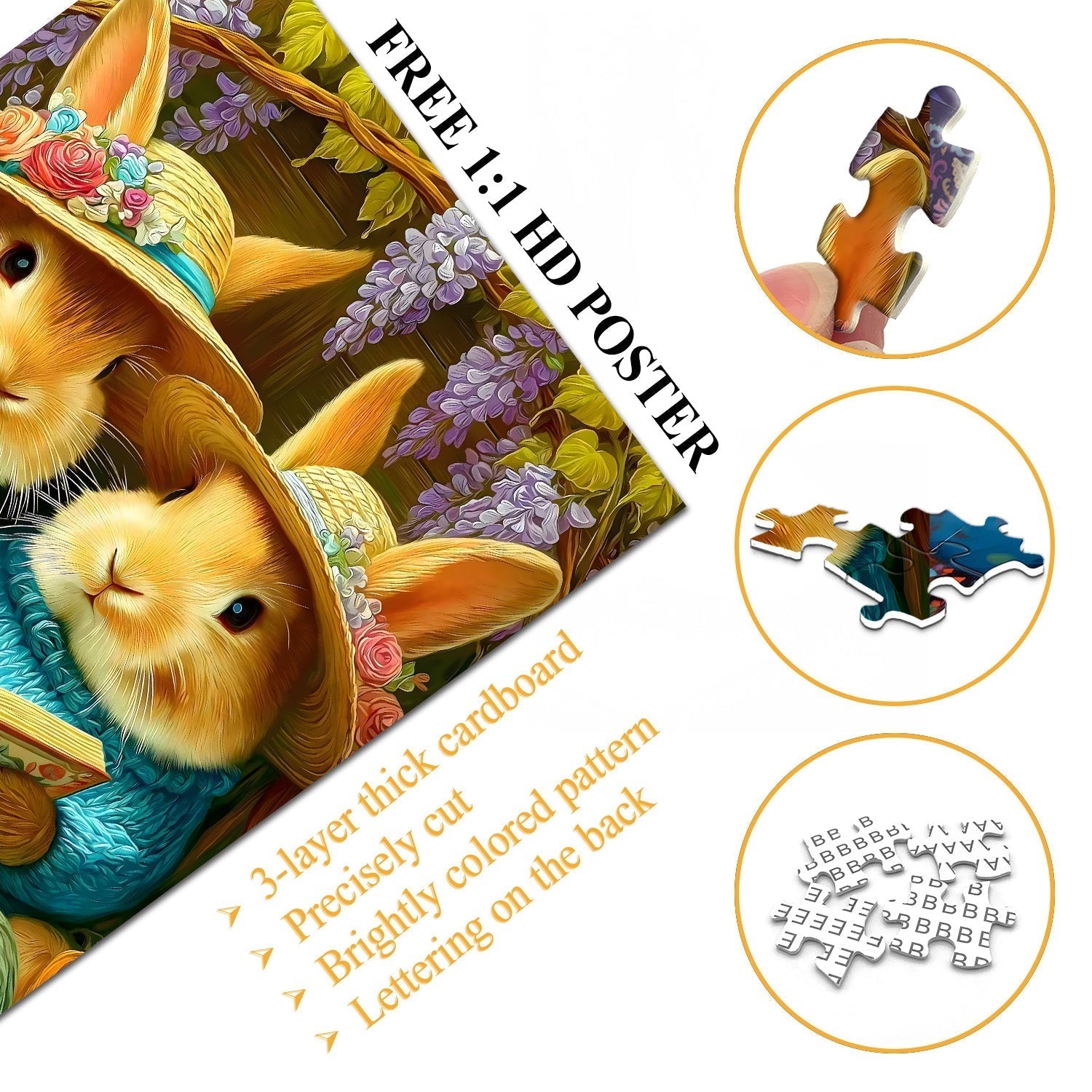 Lustiges Hasen-Puzzle 1000 Teile