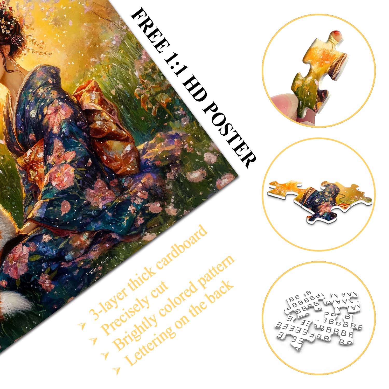 Cherry Blossom Fox Jigsaw Puzzle 1000 Pieces