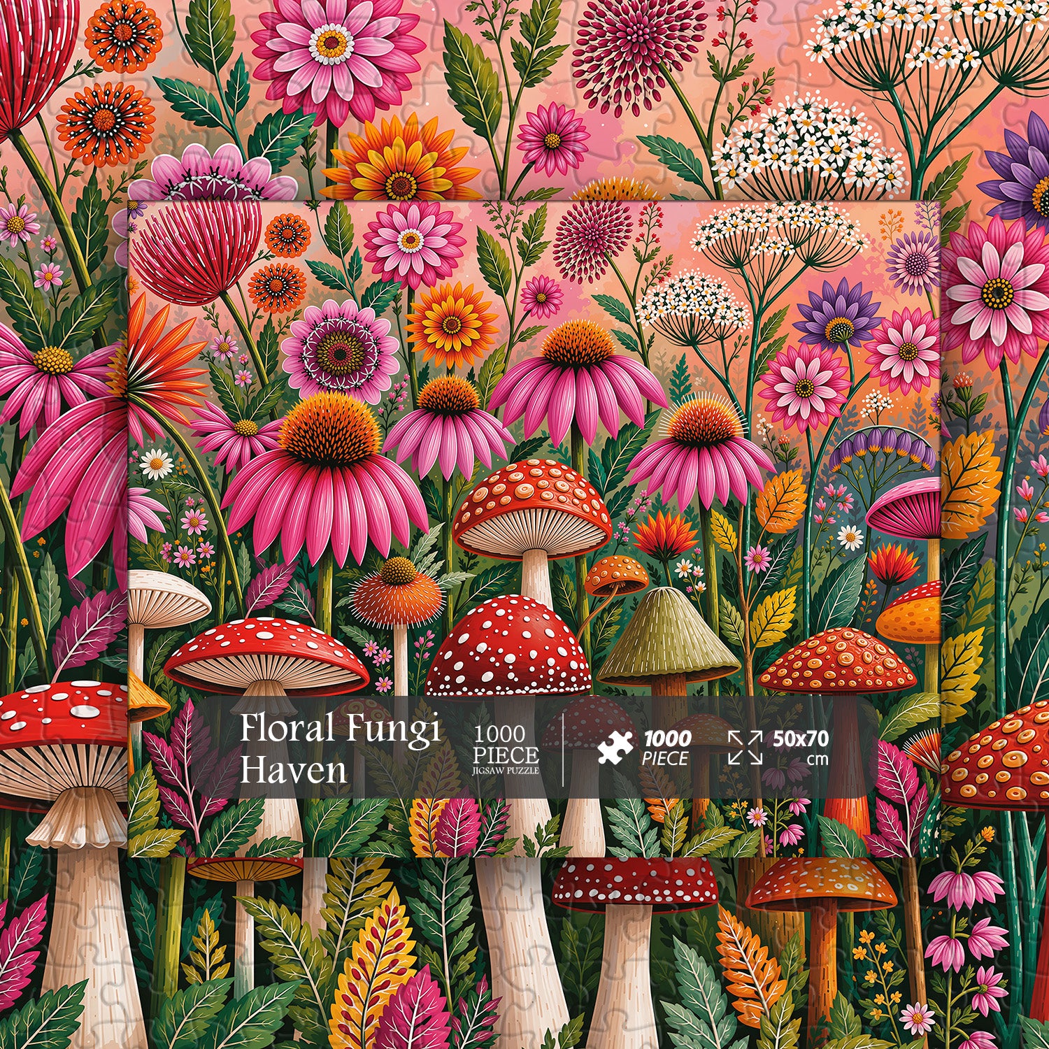 Floral Fungi Haven Jigsaw Puzzle 1000 Pieces