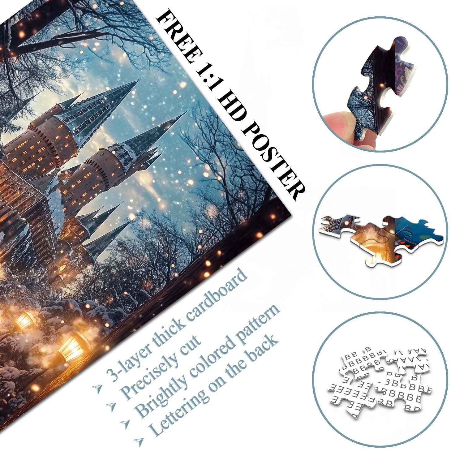 Poudlard Castle en hiver Puzzle 1000 pièces 1000 pièces