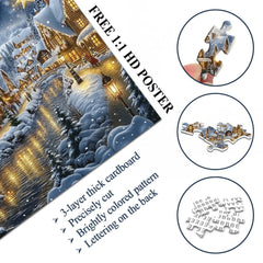 Frosty Christmas River Town Puzzle 1000 pièces