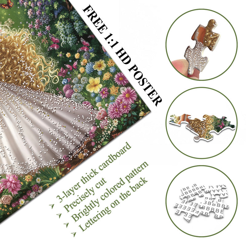 Beauté blonde au milieu des fleurs puzzle 1000 pièces 1000 pièces