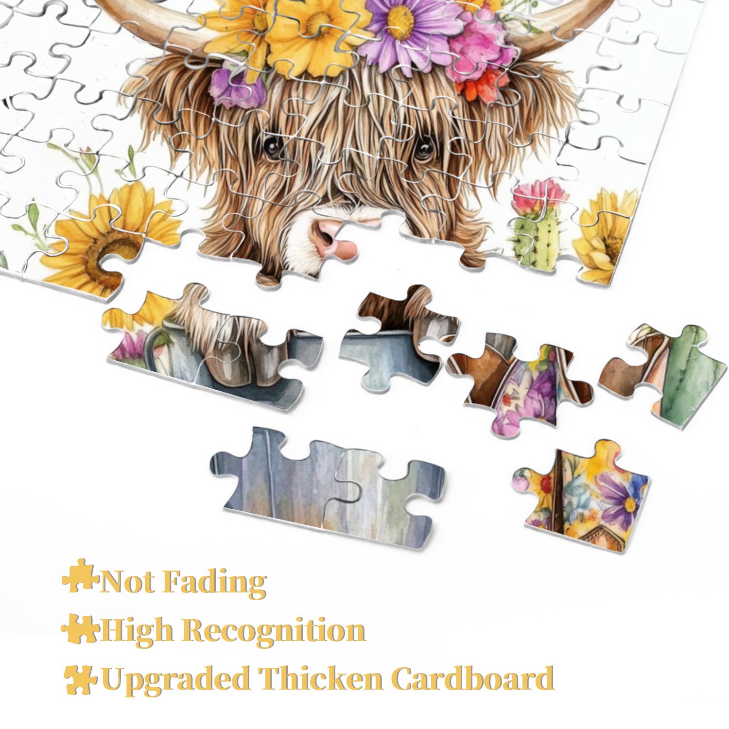 Floral Cow Jigsaw Puzzle 1000 Pieces