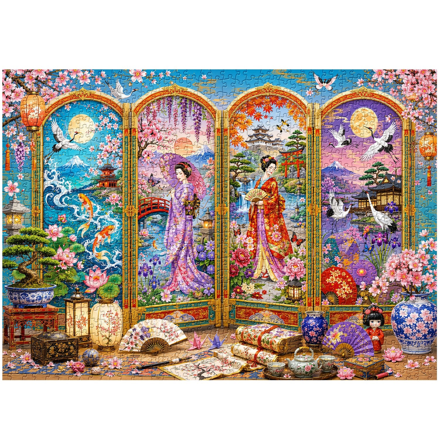 Puzzle con schermo artistico giapponese da 1000 pezzi