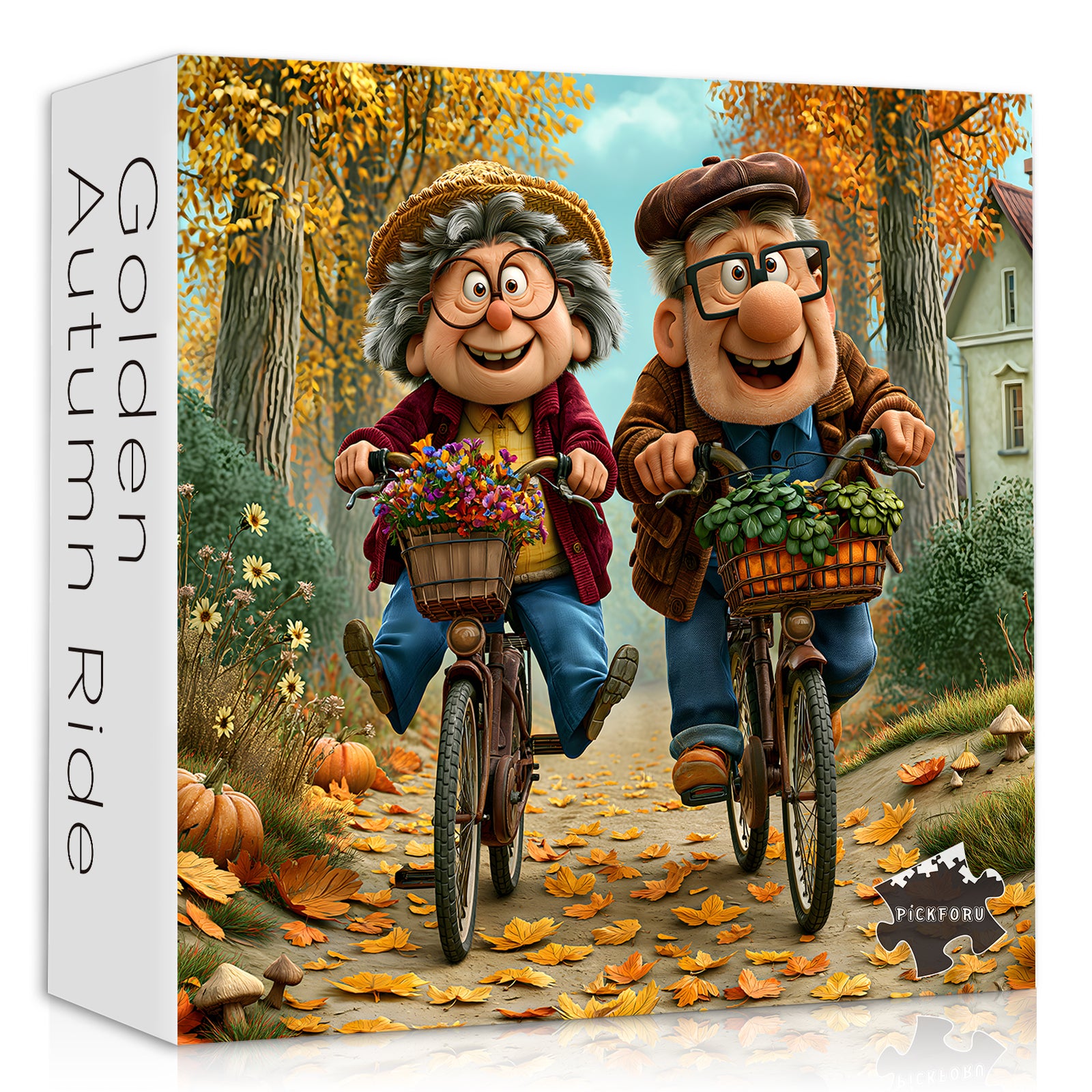 Golden Autumn Ride Jigsaw Puzzle 1000 Pieces