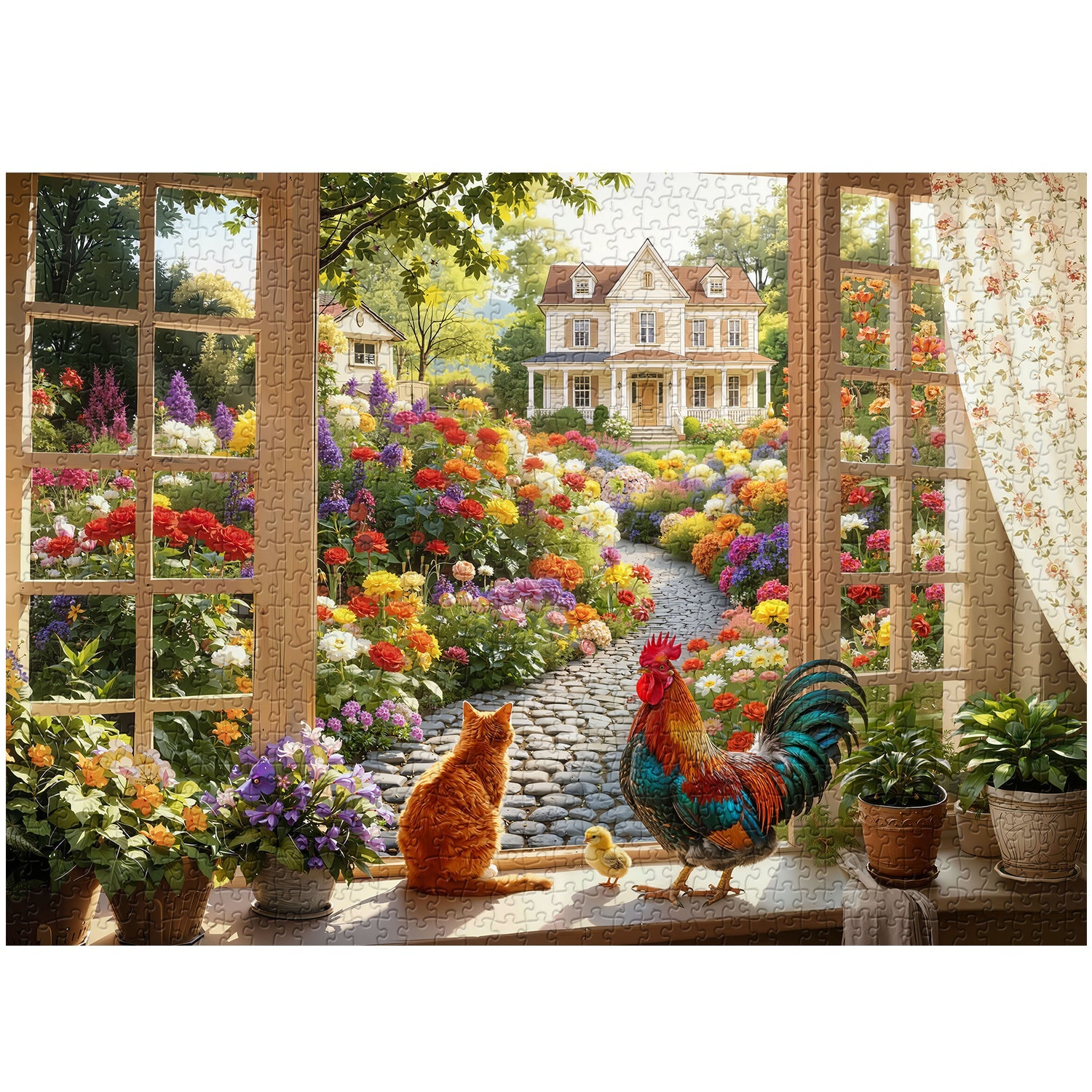 Countryside Window Scene Jigsaw Puzzle 1000 Pieces