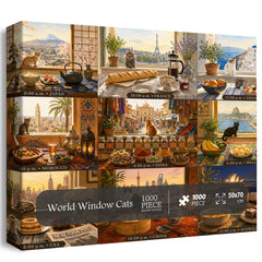 World Window Cats Jigsaw Puzzle 1000 Pieces