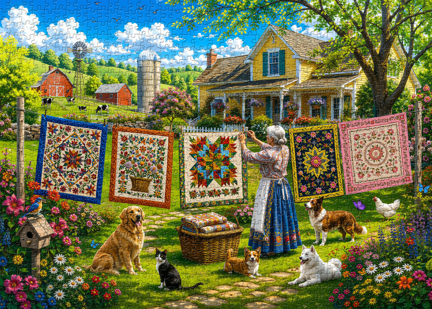 Puzzle Farm Quilting Time 1000 pezzi