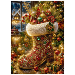 Festive Santa Boot Jigsaw Puzzle 1000 Pieces
