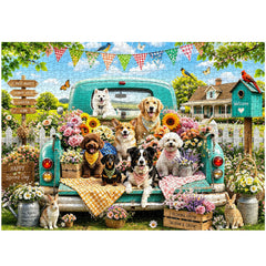 Truck Full Puppies Jigsaw Puzzle 1000 Pieces