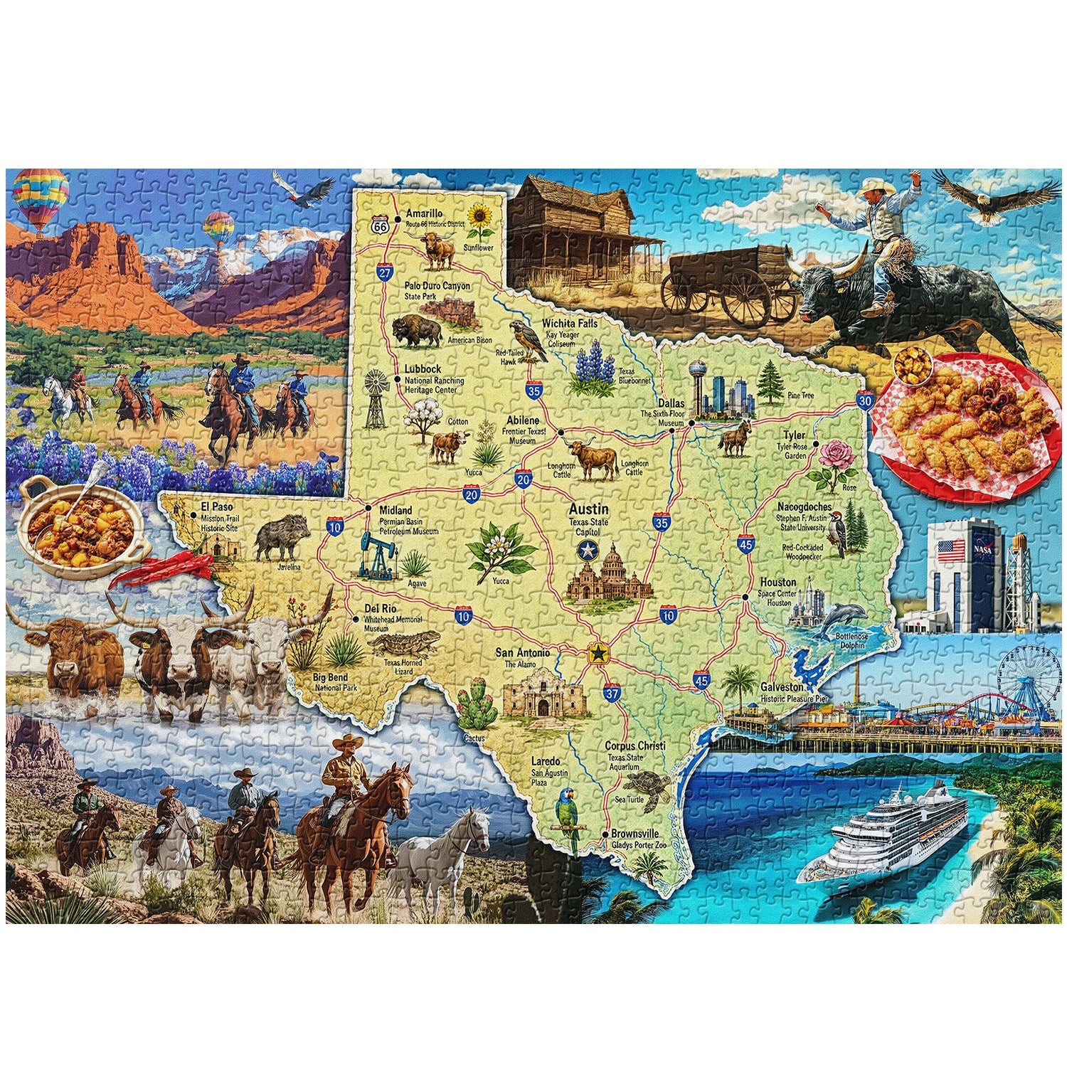 Wild West Map Jigsaw Puzzle 1000 Pieces