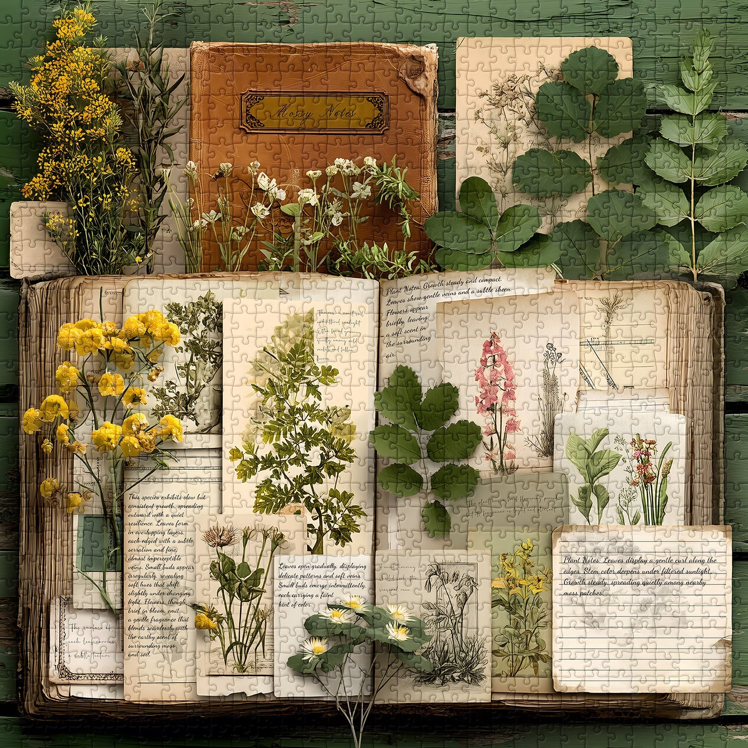 Vintage Botanical Diary Jigsaw Puzzle 1000 Pieces