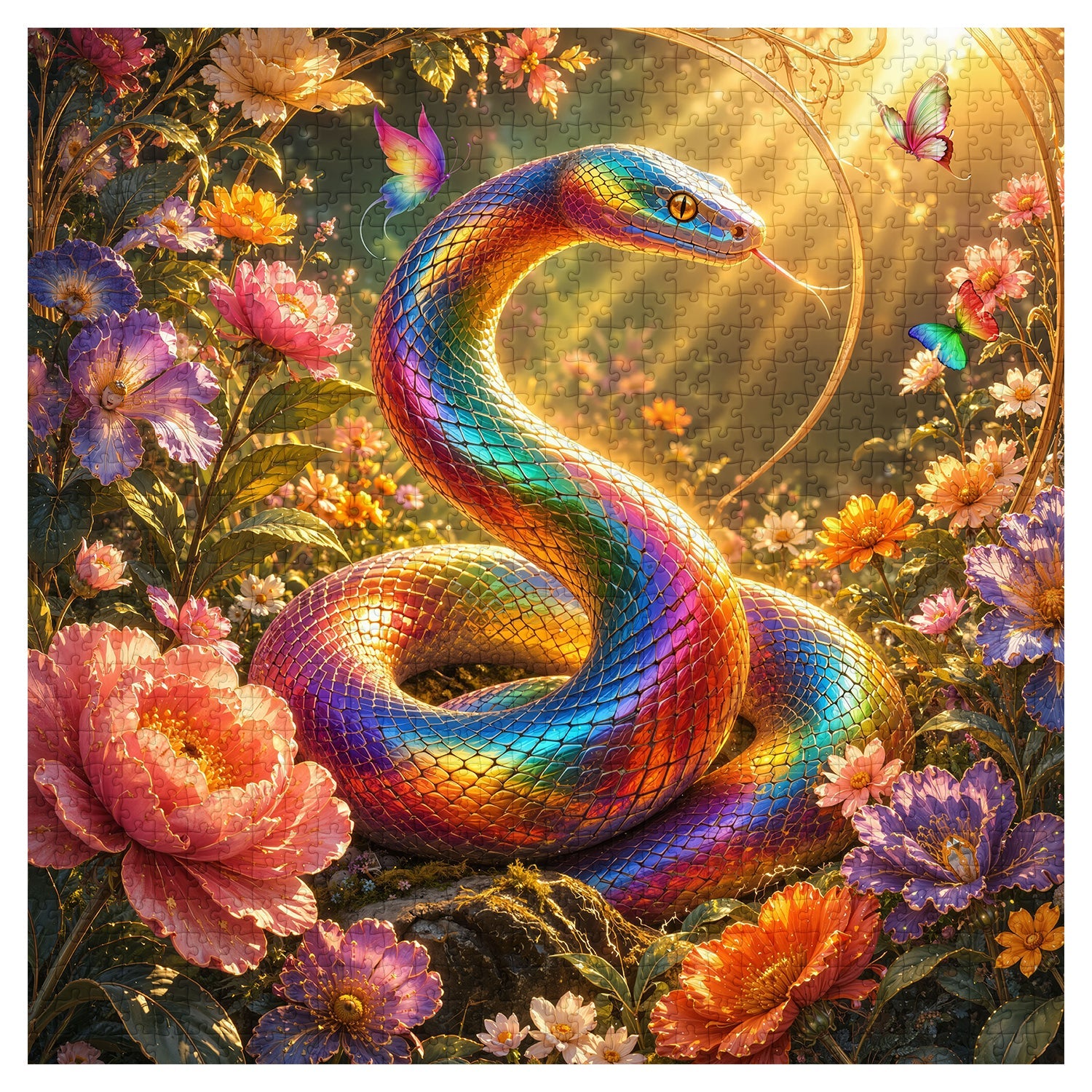 Golden Light Serpent Jigsaw Puzzle 1000 Pieces