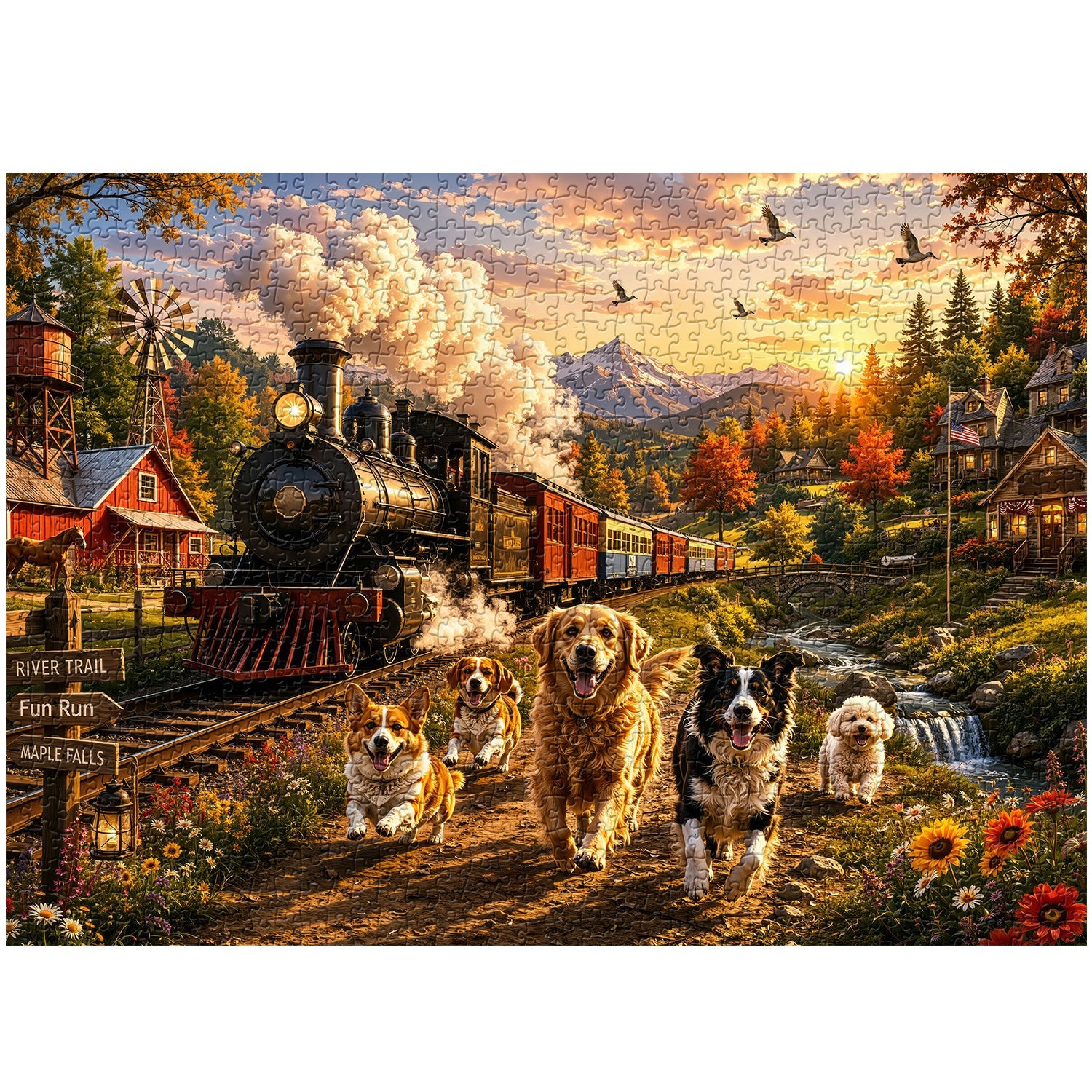 Autumn Run Jigsaw Puzzle 1000 Pieces