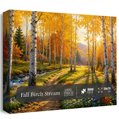 Fall Birch Stream Jigsaw Puzzle 1000 Pieces