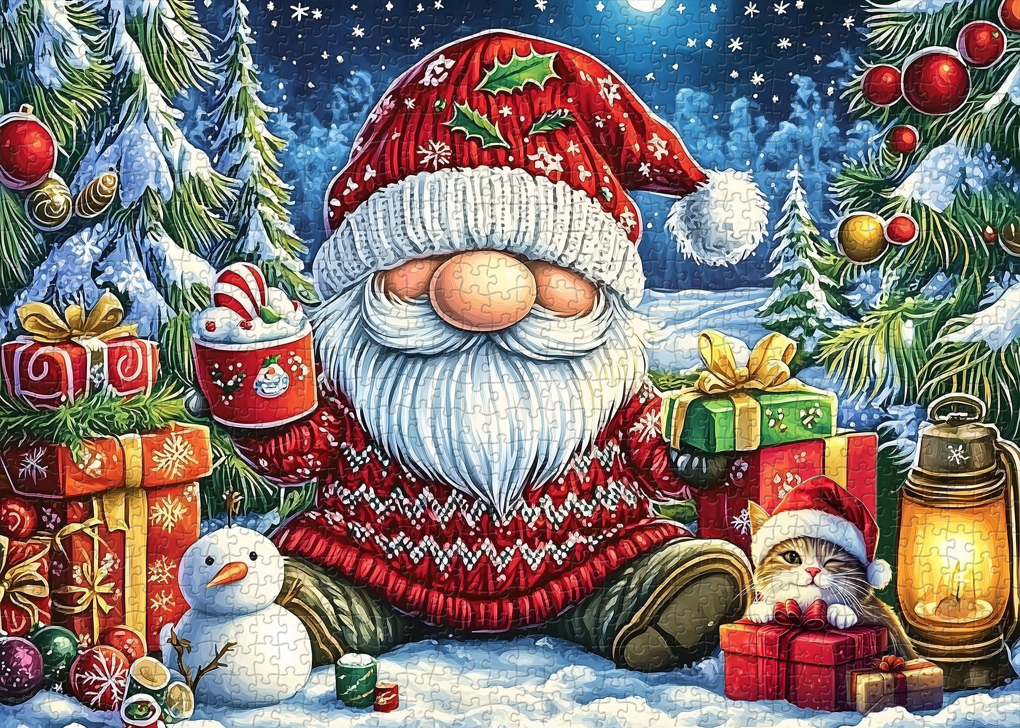 Célébration du Père Noël fantaisiste Puzzle 1000 pièces
