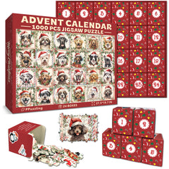 Christmas Puppy Advent Calendar Jigsaw Puzzle 1000 Pieces