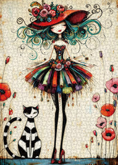 Flower Hat Lady Jigsaw Puzzle 1000 Pieces