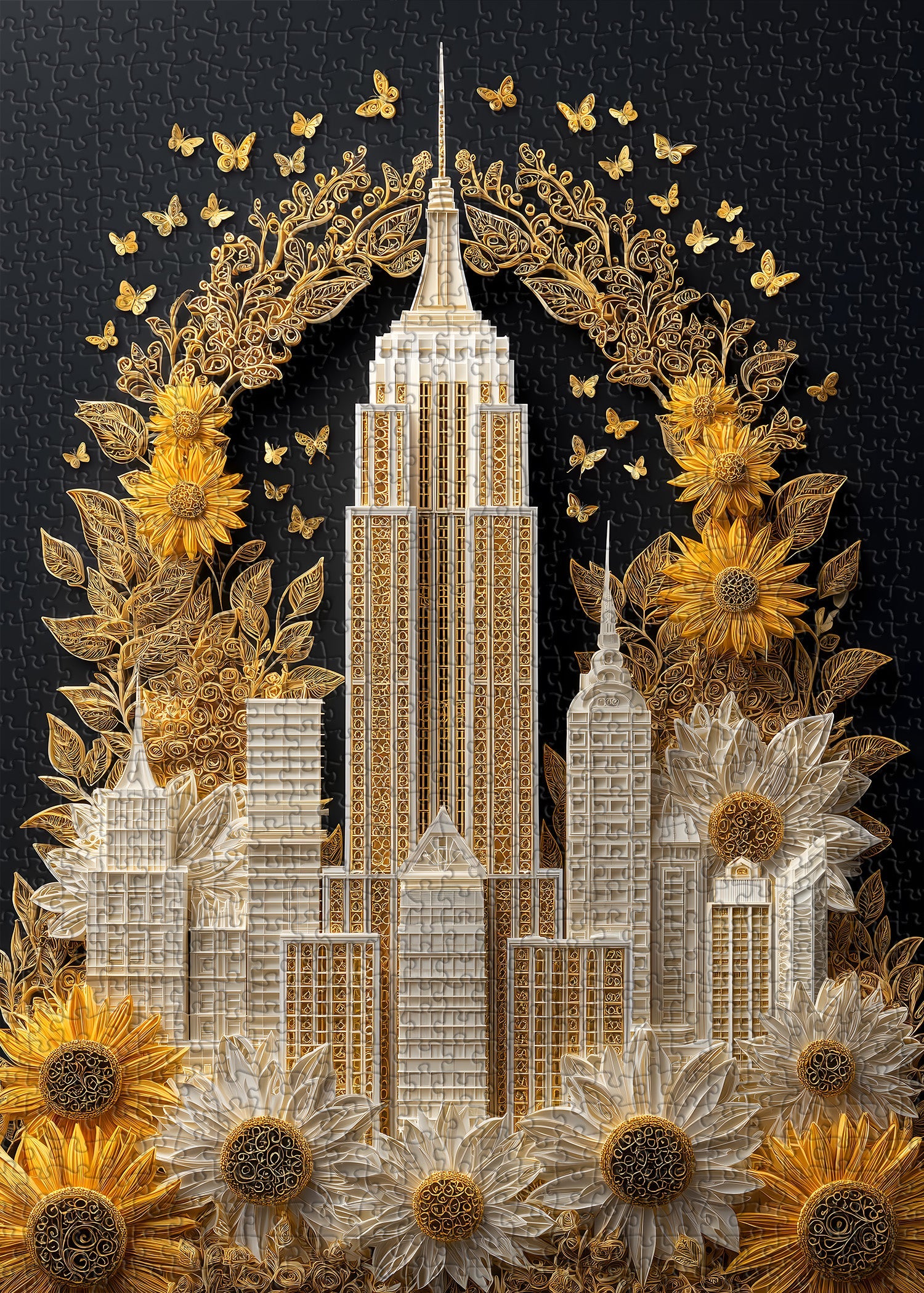Sunflower Cityscape Jigsaw Puzzle 1000 Pieces