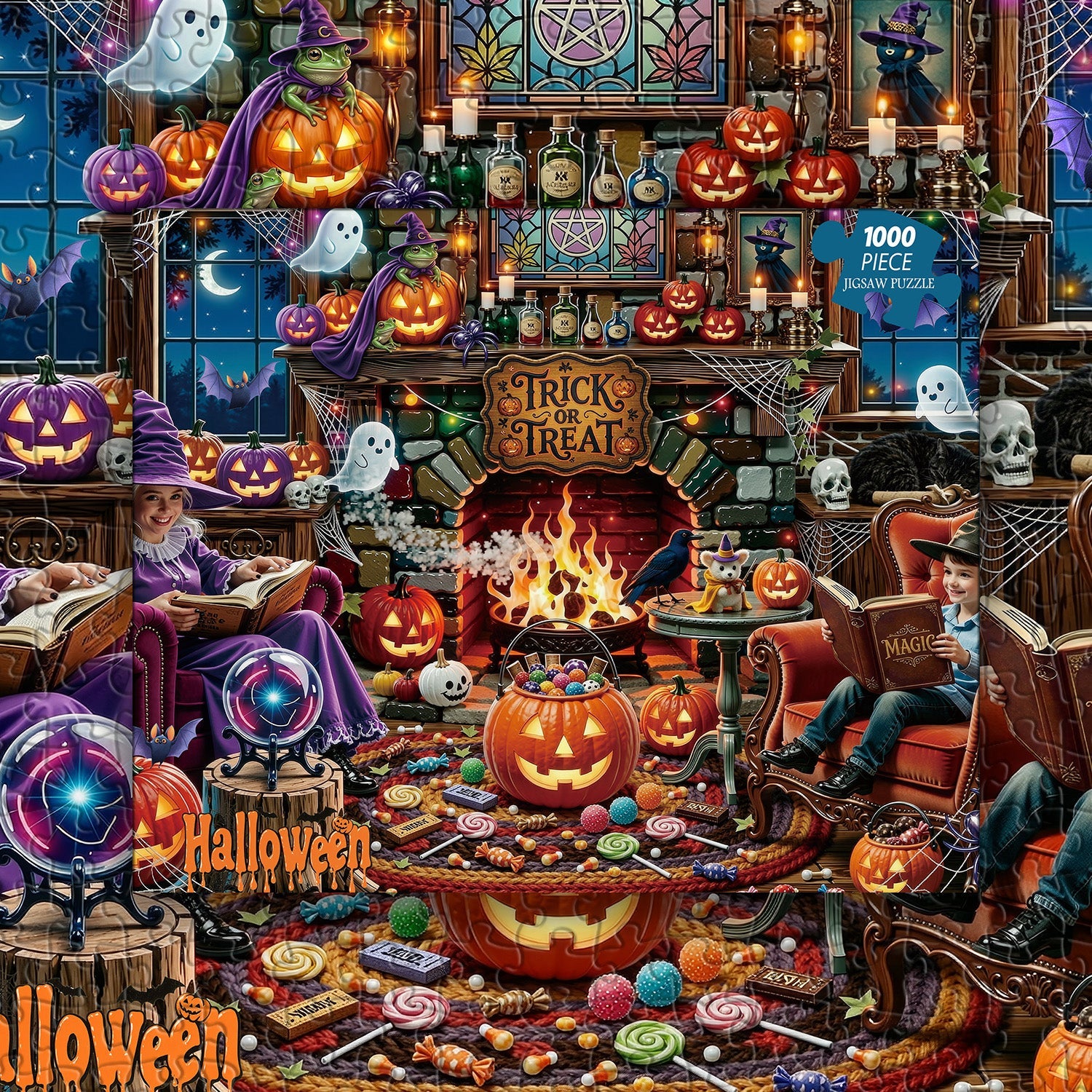 Puzzle del focolare di Halloween 1000 pezzi