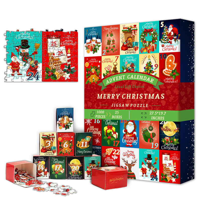 Pickforu® Calendario de Adviento de Navidad Puzzle 1000pzs