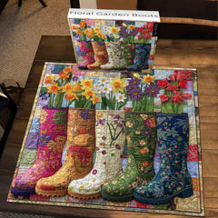 Botas de jardín floral rompecabezas 1000 piezas