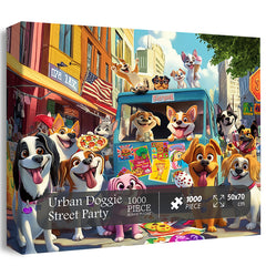 Urban Doggie Street Party Jigsaw Puzzle 1000 Pieces