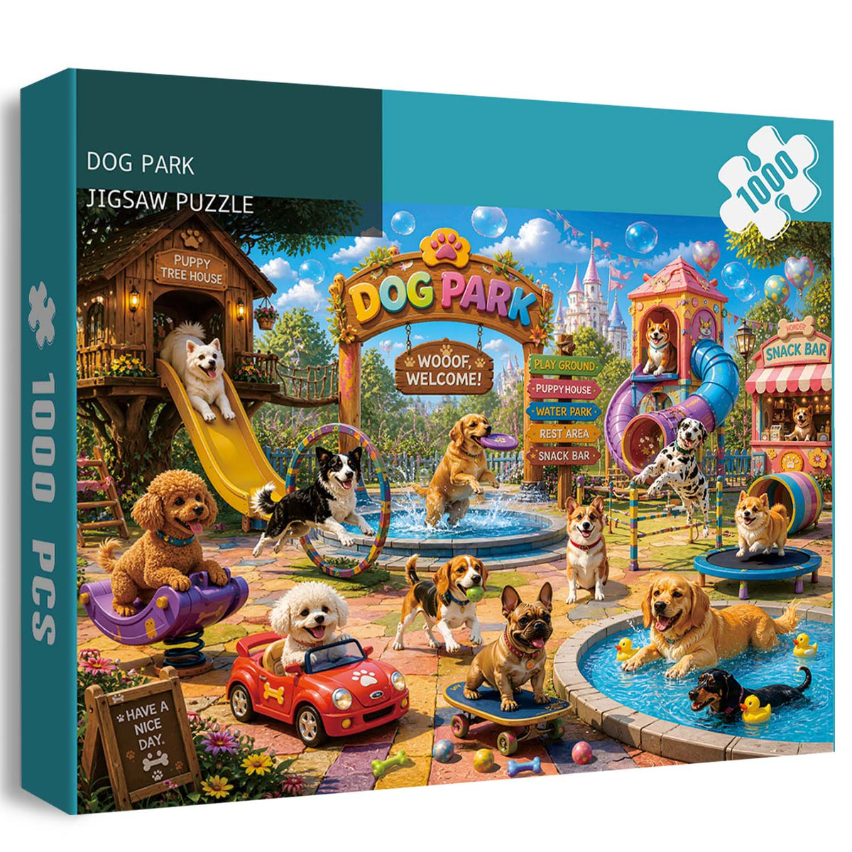 Dog Park Jigsaw Puzzle 1000 Pieces