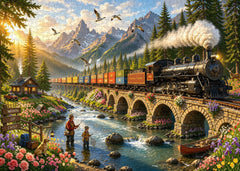 Valley Steam Train Jigsaw Puzzle 1000 Pieces