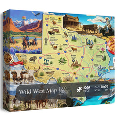 Wild West Map Jigsaw Puzzle 1000 Pieces
