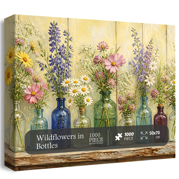 Wildflowers in Bottles Jigsaw Puzzle 1000 Pieces – Pickforu Puzzle