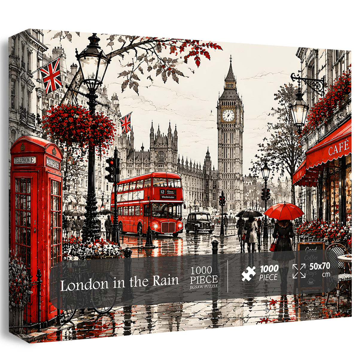 London in the Rain Jigsaw Puzzle 1000 Pieces