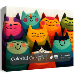 Colorful Cats Jigsaw Puzzle 1000 Pieces
