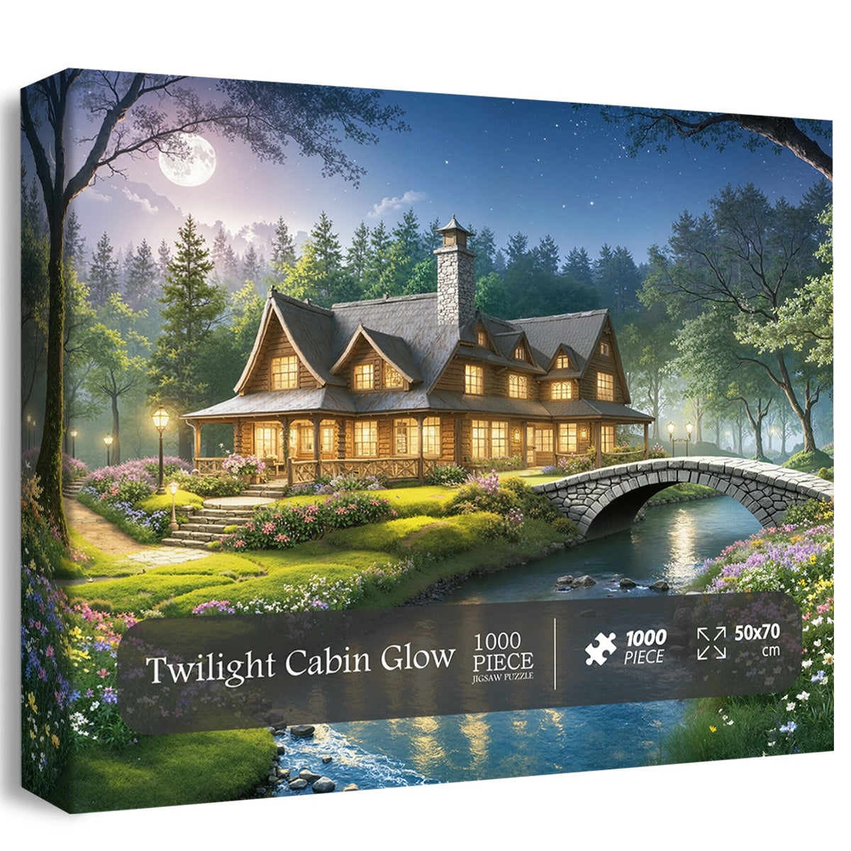Twilight Cabin Glow Jigsaw Puzzle 1000 Pieces