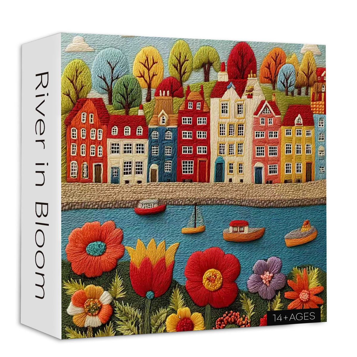 Puzzle con fiume in fiore, 1000 pezzi