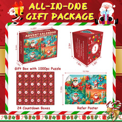 Santa's Adventure Advent Calendar Jigsaw Puzzle 1000 Pieces