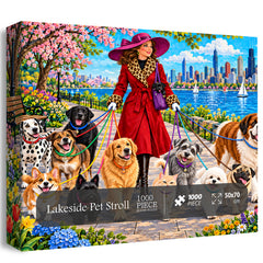 Lakeside Pet Stroll Jigsaw Puzzle 1000 Pieces