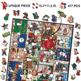 Pickforu® Christmas Advent Calendar Wooden Jigsaw Puzzle 477 Pieces