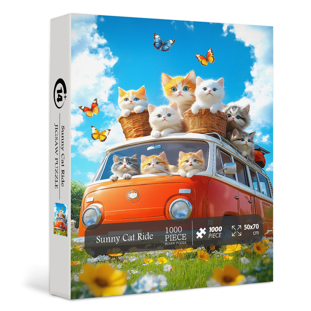 Sunny Cat Ride Jigsaw Puzzle 1000 Pieces