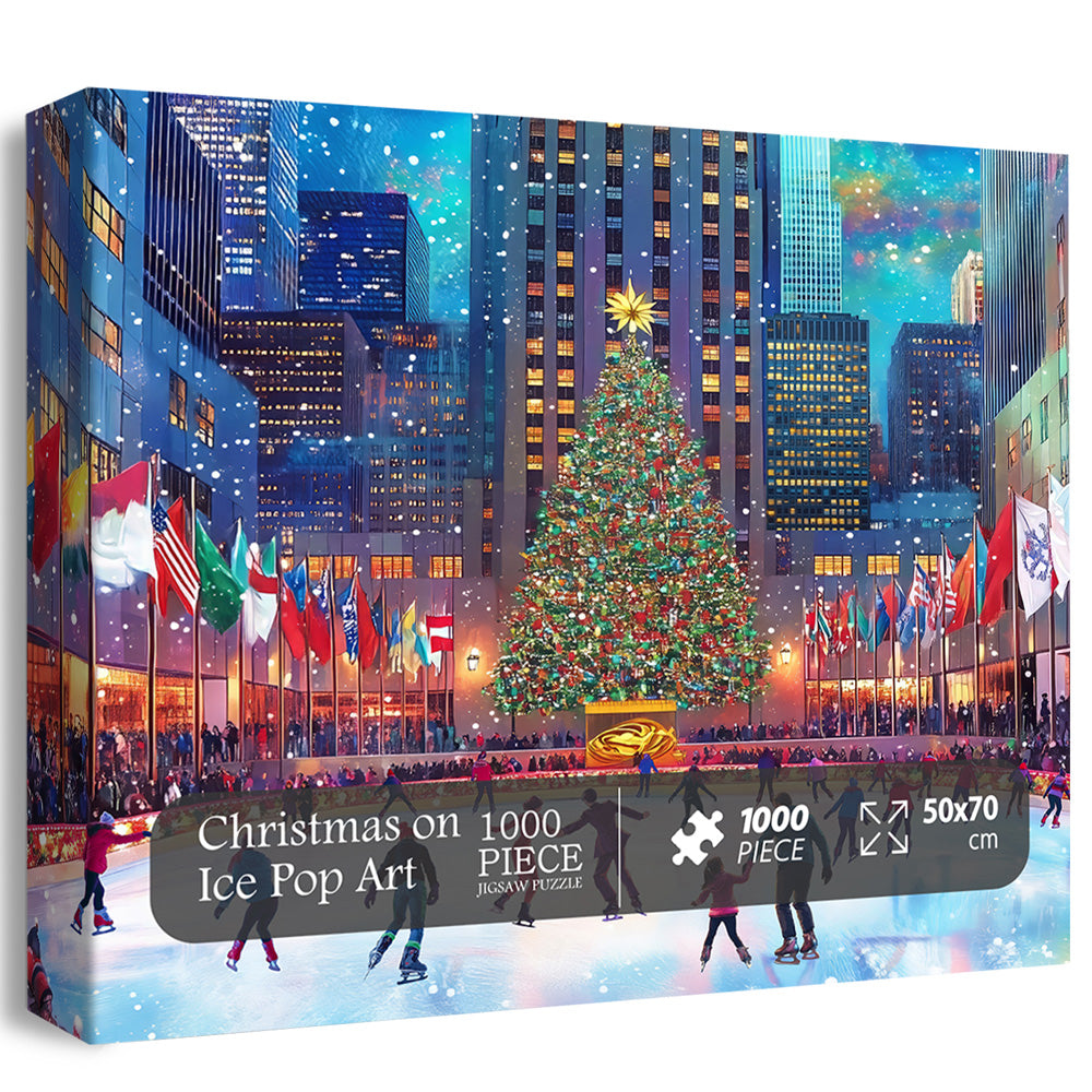 Christmas on Ice Pop Art Jigsaw Puzzle 1000 Pieces