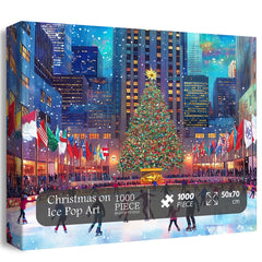 Christmas on Ice Pop Art Jigsaw Puzzle 1000 Pieces