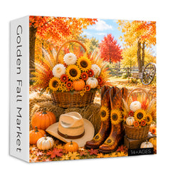 Golden Fall Market Jigsaw Puzzle 1000 Pieces