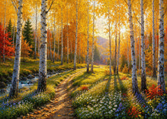 Fall Birch Stream Jigsaw Puzzle 1000 Pieces