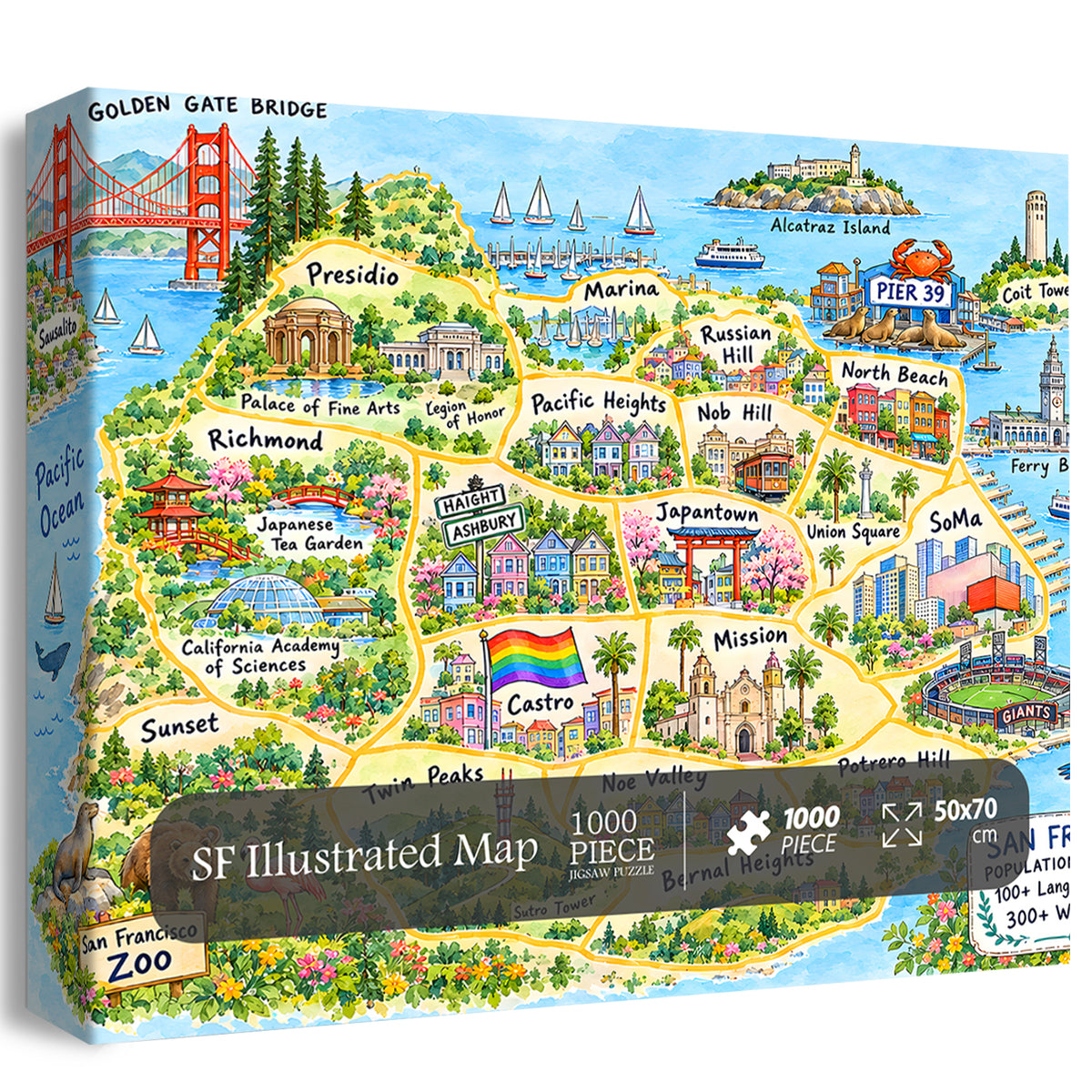 SF Illustrated Map Jigsaw Puzzle 1000 Pieces