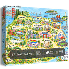 SF Illustrated Map Jigsaw Puzzle 1000 Pieces
