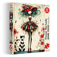 Flower Hat Lady Jigsaw Puzzle 1000 Pieces