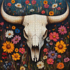 Wildflower Skull Jigsaw Puzzle 1000 Pieces