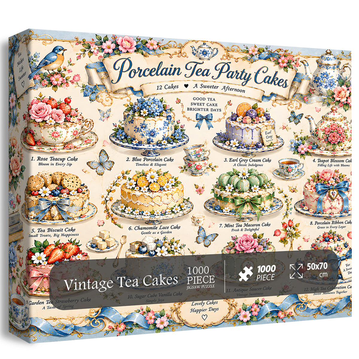 Puzzle vintage con torte da tè, 1000 pezzi