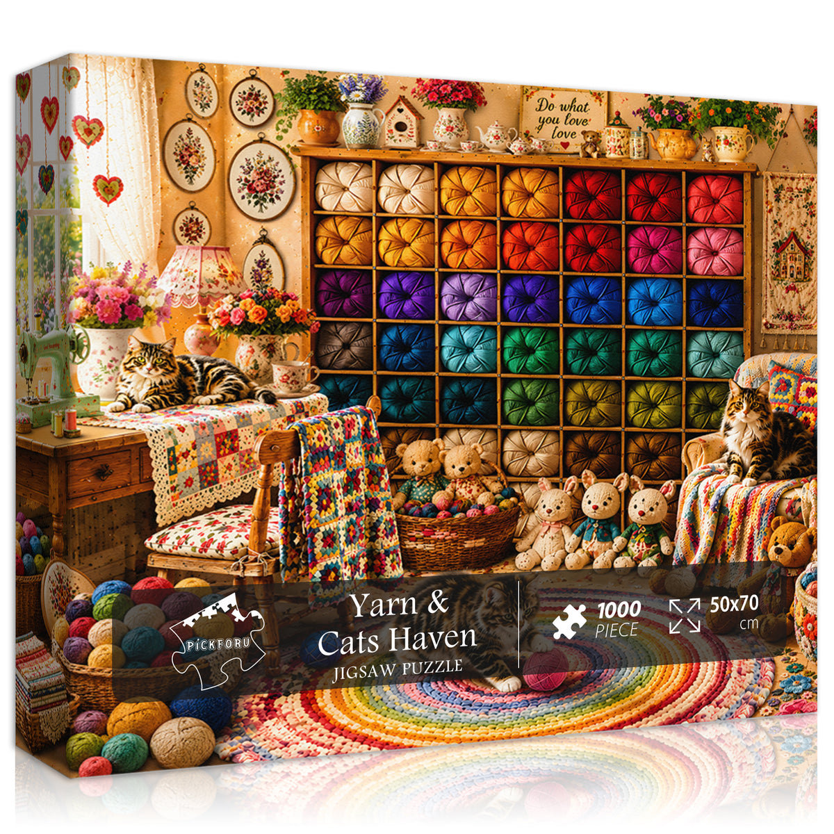 Yarn & Cats Haven Jigsaw Puzzle 1000 Pieces