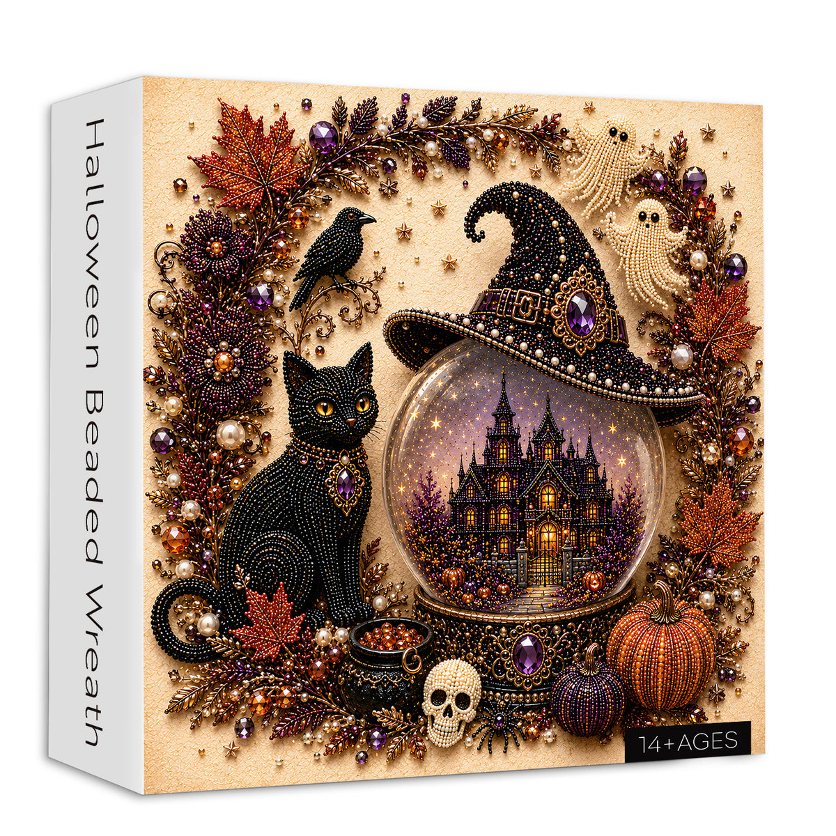 Halloween Beaded Wreath Jigsaw Puzzle 1000 Pieces